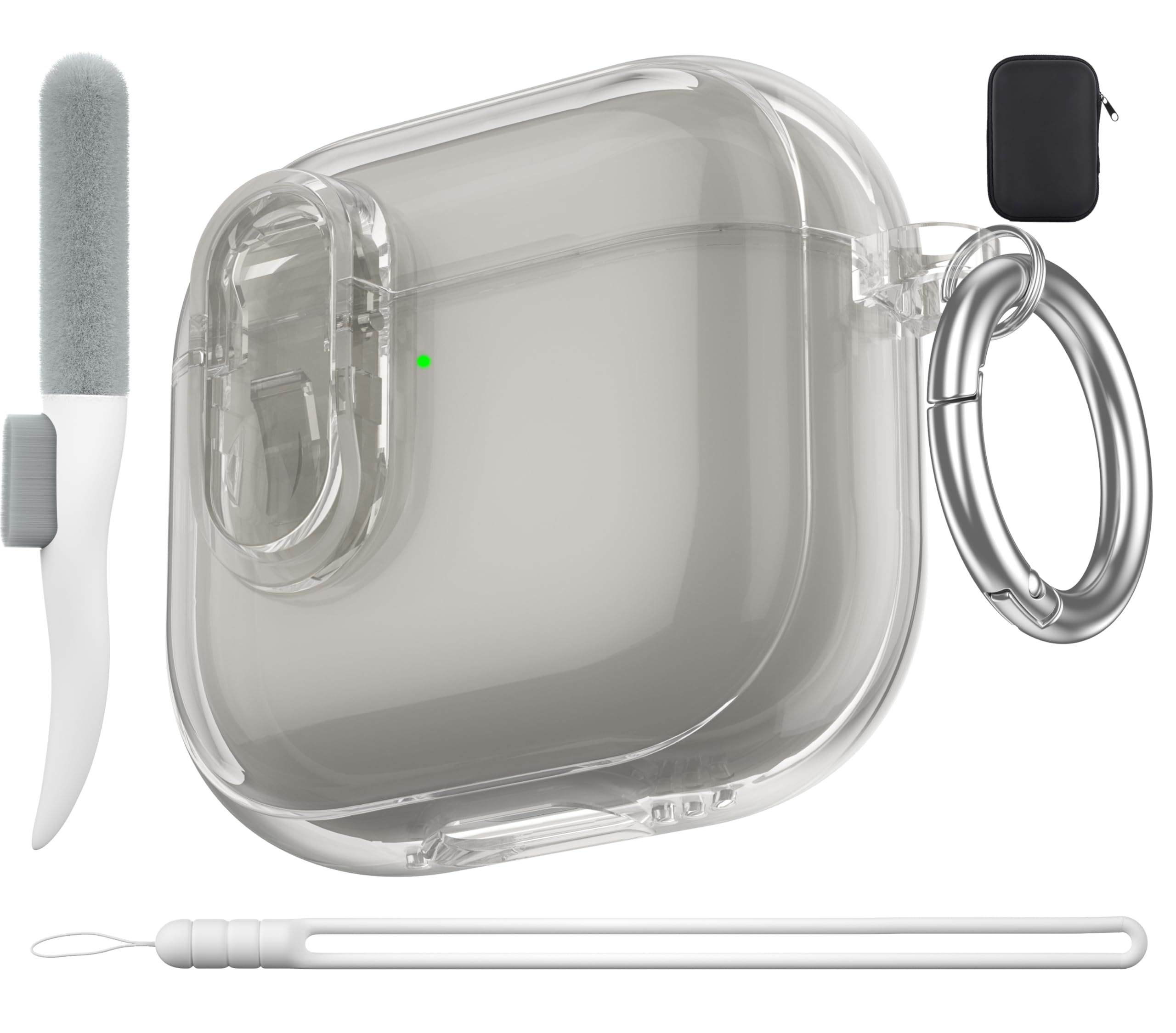 Valkit Compatible AirPods 4th Generation Case Cover, Soft TPU Airpods 4 Case with Cleaner Kit, Shockproof Protective Case with Keychain for Apple