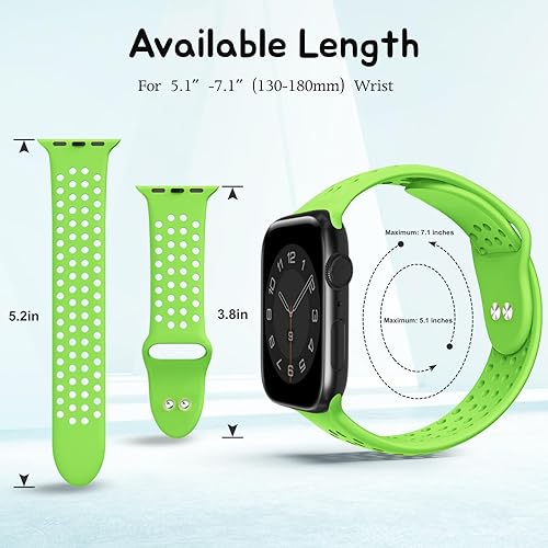 Miniatura 3 de Compatible con Apple Watch Band de 1.496 pulgadas, 1.575 pulgadas, 1.614 pulgadas, 1.654 pulgadas, 1.732 pulgadas, 1.772 pulgadas, SM ML, correas de