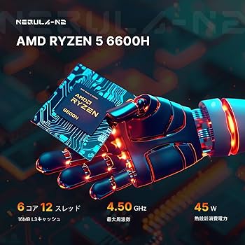 Amazon.co.jp: N2 ゲーミングミニPC Ryzne 5 6600H(6C/12T、最大