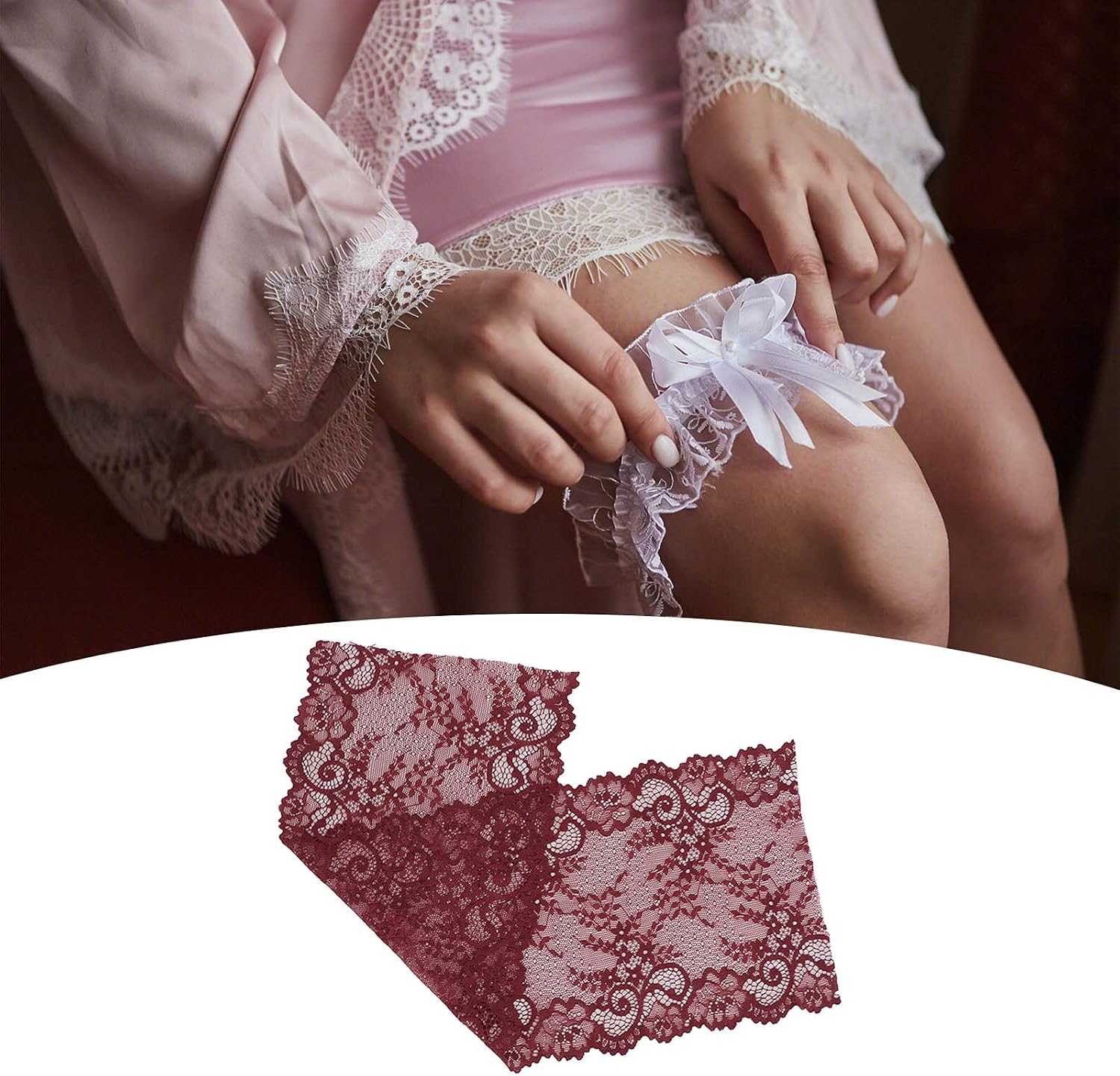 10 Yards Lace Ribbon, 18cm Wide Lace Trim Fabric Embroidered Ribbon Applique Ribbon Lace Vintage Ribbon Cotton Lace for DIY Sewing Clothing Decoration(Wine Red)