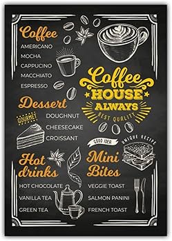 Amazon.co.jp: BXCBXDBXCD コーヒーメニューポスターカフェ壁画