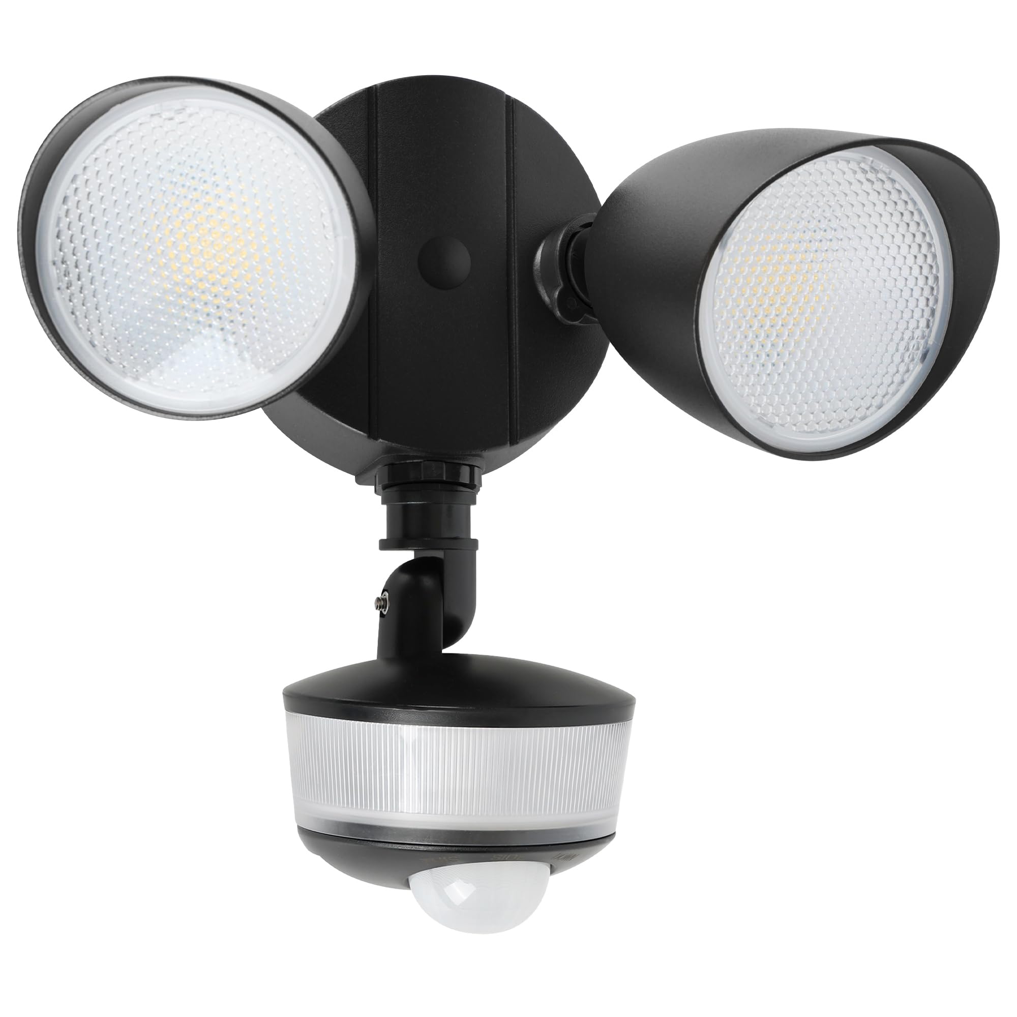 LUTEC 34W 3700 Lumen LED Security Lights Motion Sensor Light Outdoor with Night Light, 5000K IP65 Waterproof, Dusk to Dawn, Hardwired Motion Detector Flood Light for Garage, Yard-Black Night Light