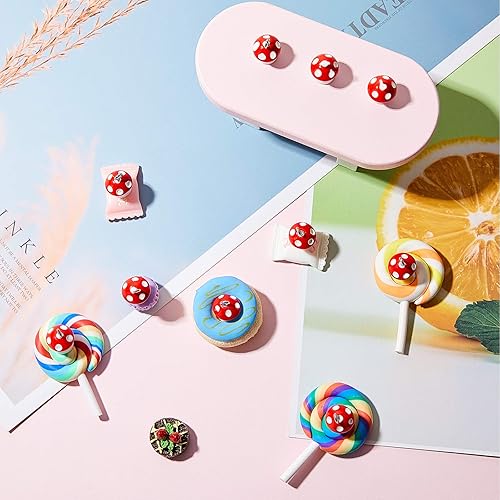 Miniatura 4 de 50 piezas de dije de hongo, dije de resina de hongo, joyería de hongo, colgante de bricolaje para hacer dije, dije de resina para pulseras,