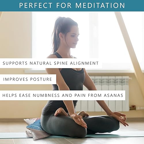 Miniatura 2 de Silent Mind Cojín de meditación Lotus para una postura mejorada, almohada tradicional de meditación de trigo sarraceno, almohadas de meditación y