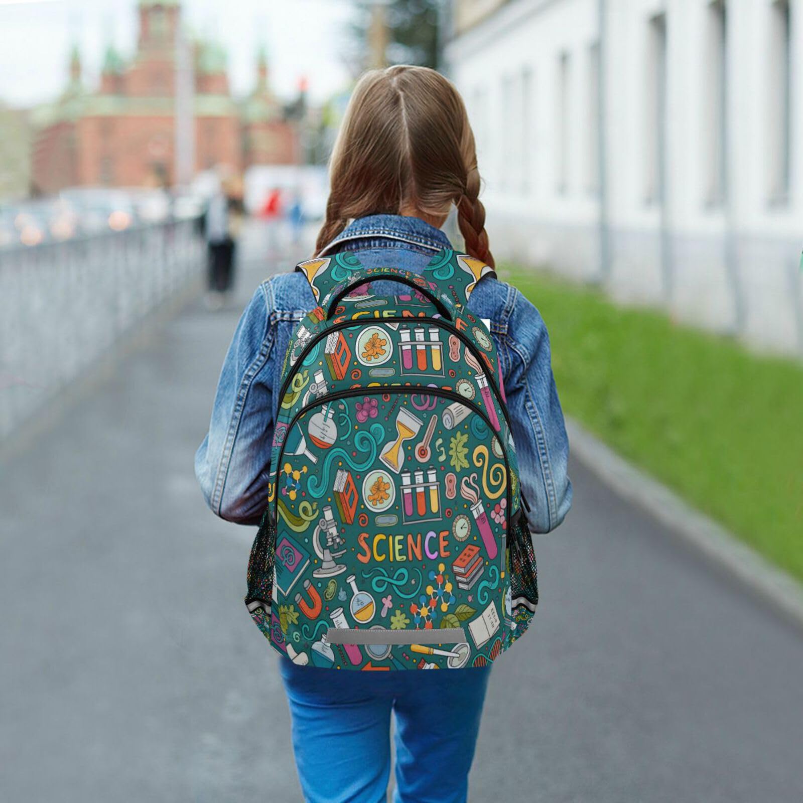 ALAZA Divertente Cartone Animato Carlini Cucciolo Cani Zaini Viaggio Laptop Daypack Scuola Libro Borsa per Uomini Donne Adolescenti Bambini 33, Scienza, one-size, Zaini Daypack