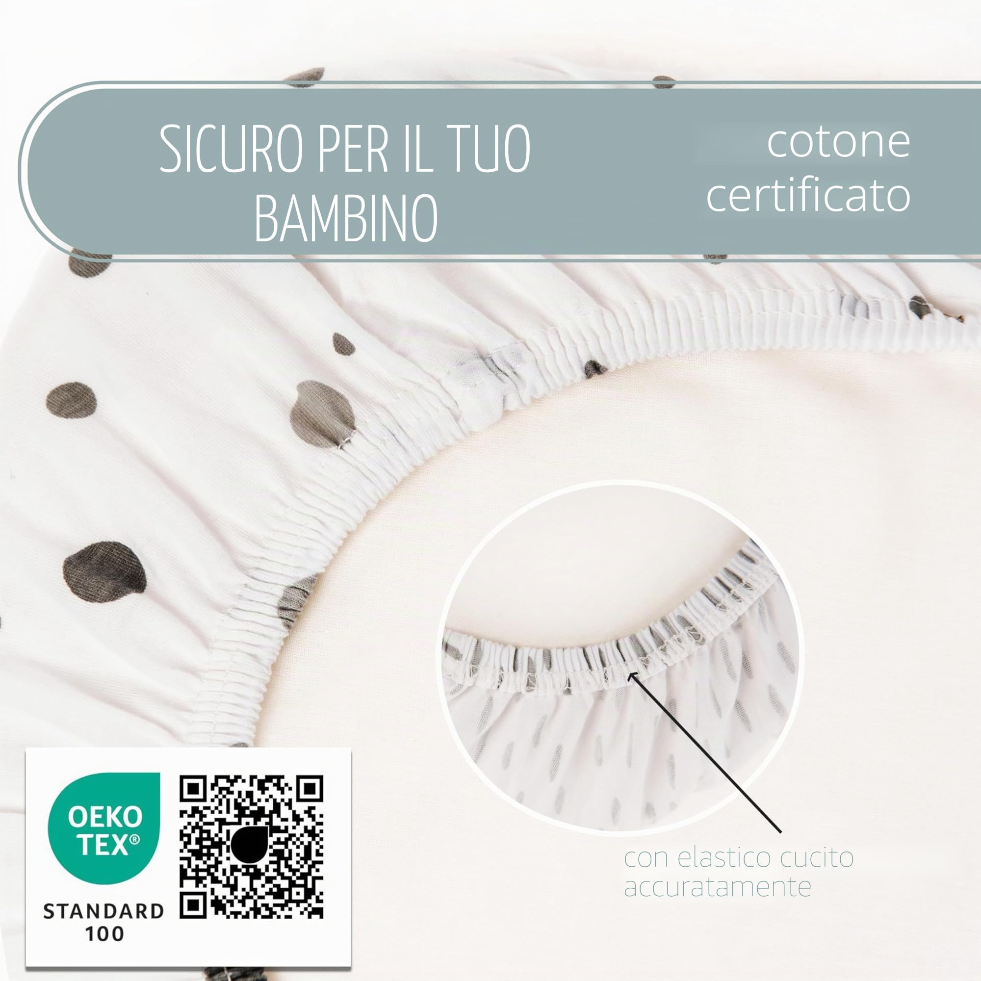mimaDu - Set di 2 lenzuola per neonati 80x40 cm 100% cotone Oeko-Tex 78x36, 80x35, 40x80 cm - Lenzuoli per passeggini, culle, cesto Mosè, culla - Coprimaterasso per lettini aggiuntivi (punti)