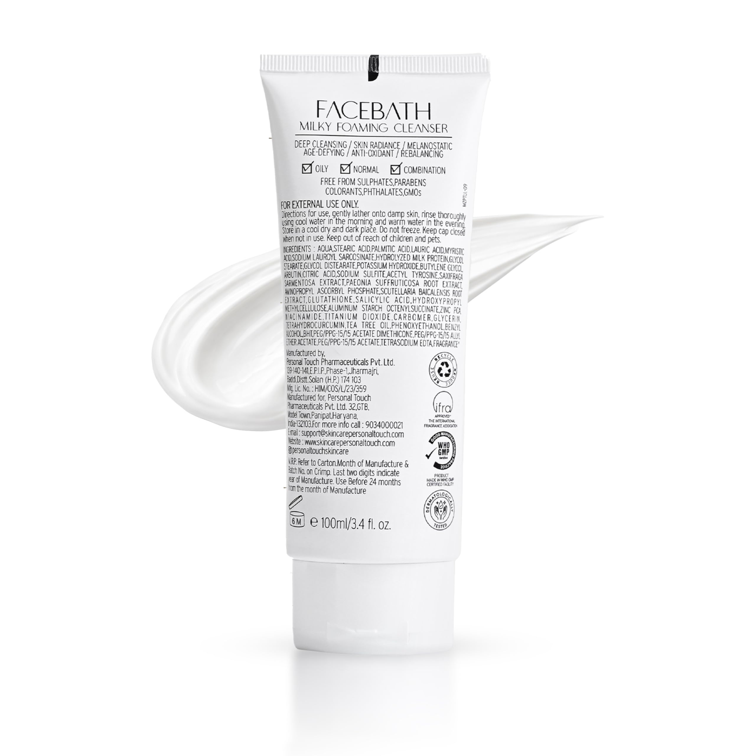 Personal Touch Face Wash for Women & Men | Deep Cleansing Face Cleanser with Niacinamide, Salicylic Acid & Tea Tree | Skin Radiance & Pigmentation Control | For Oily & Dry Skin | 100 ml