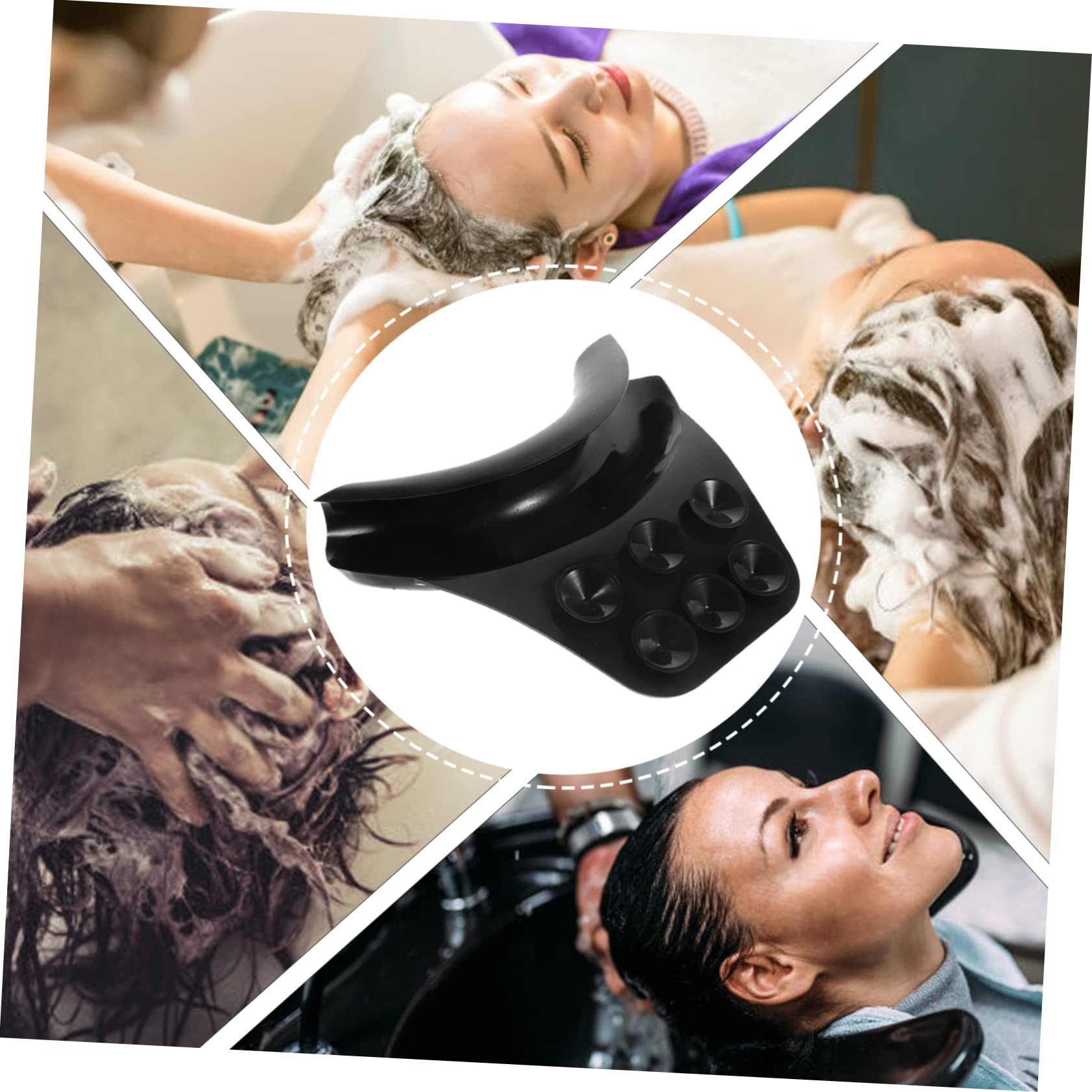 Healeved 3pièces Coussin De Cervical Silicone avec Ventouses pour Salon De Coiffure Support Ergonomique pour Lavage De Cheveux Compatible Plupart Bacs à Shampooing Réutilisable Et
