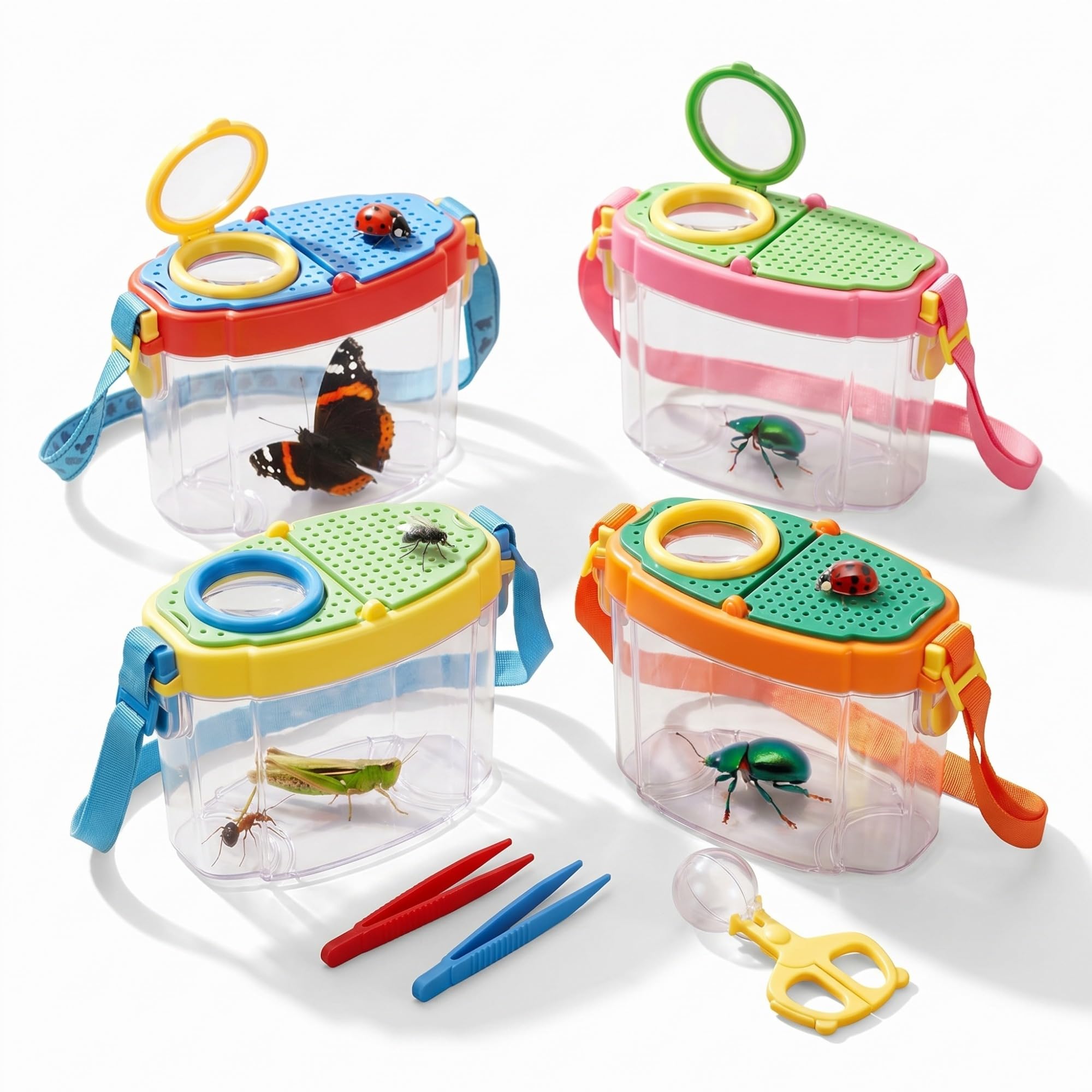 Photo 1 of Halloscume 12 Set Bug Catcher for Kids Bug Viewer and Insects Tweezer for Students, Critter Catching Kit Magnifying Insect Cage Container Kit for Kids Outdoor Science Nature Exploration