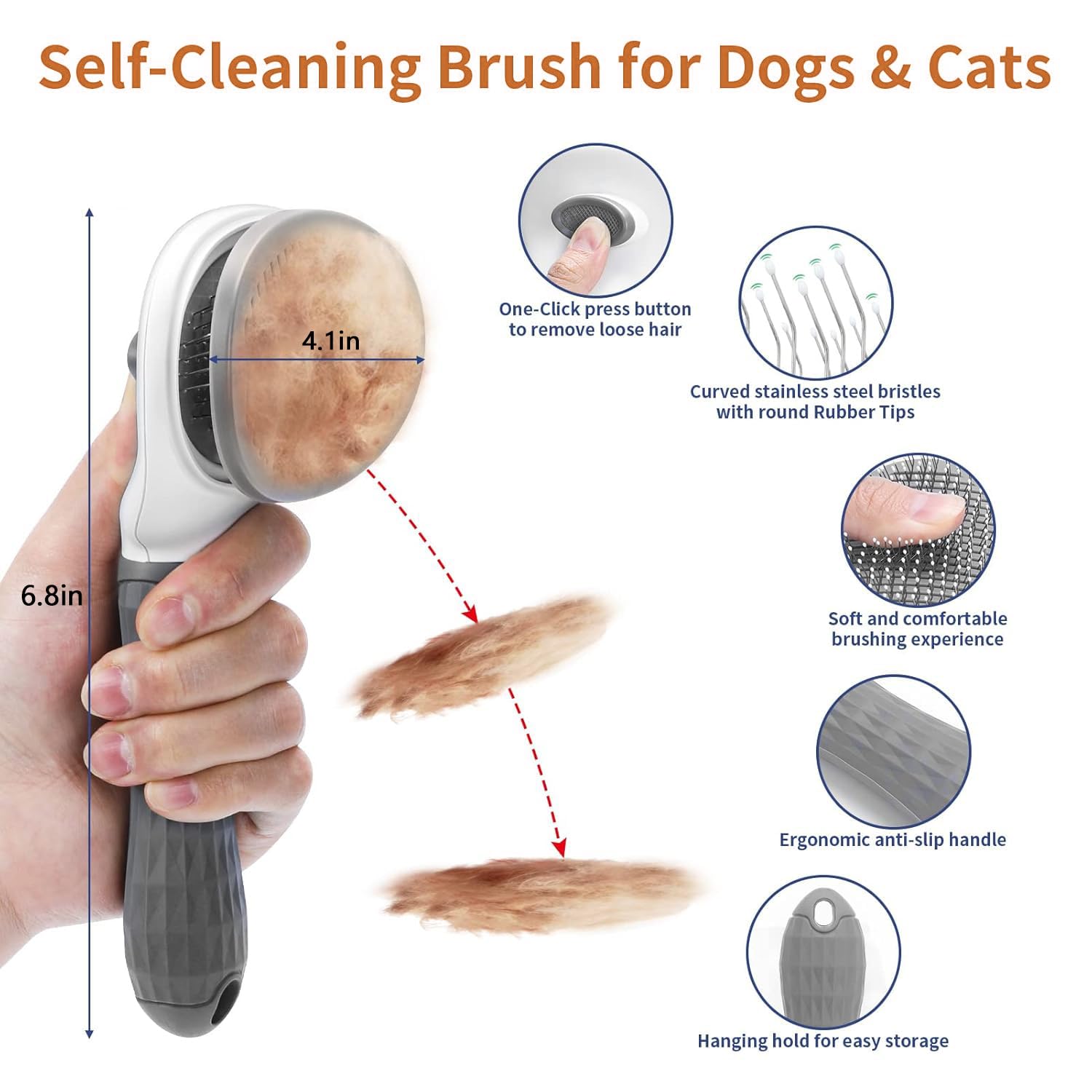 Dog Brush Cat Brush Grooming Comb - Image 2