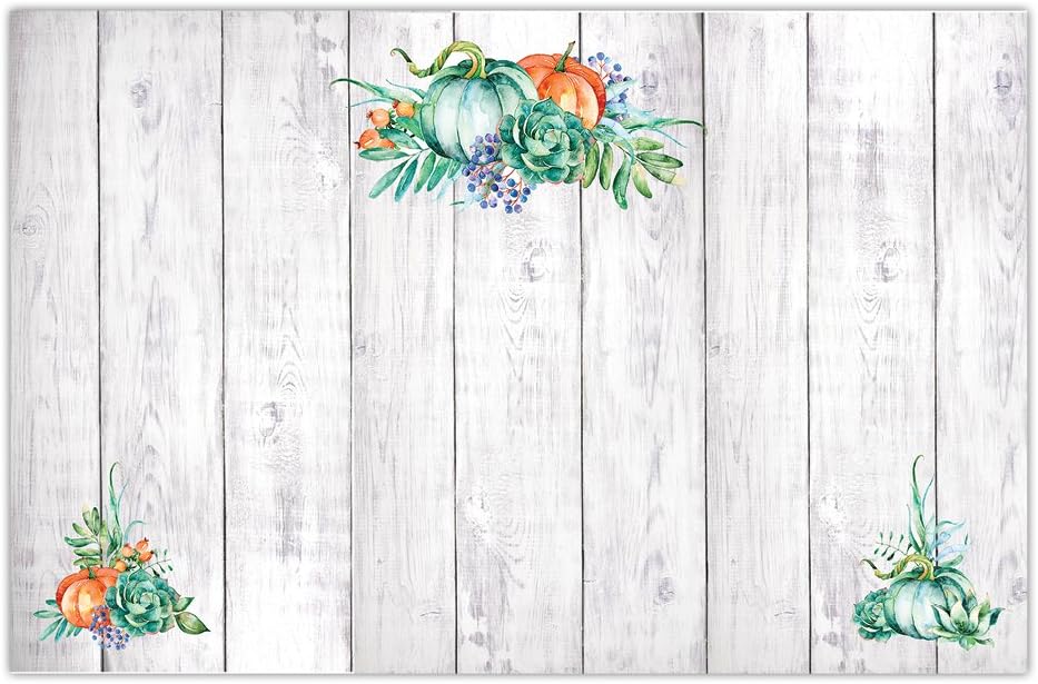 DB Party Studio Thanksgiving Dinner Paper Place Mats 25 Pack Country Seasonal Autumn Harvest Pumpkins Fall Theme Family Parties Dinner Table Setting Decor Disposable Easy Cleanup 17" x 11" Placemats