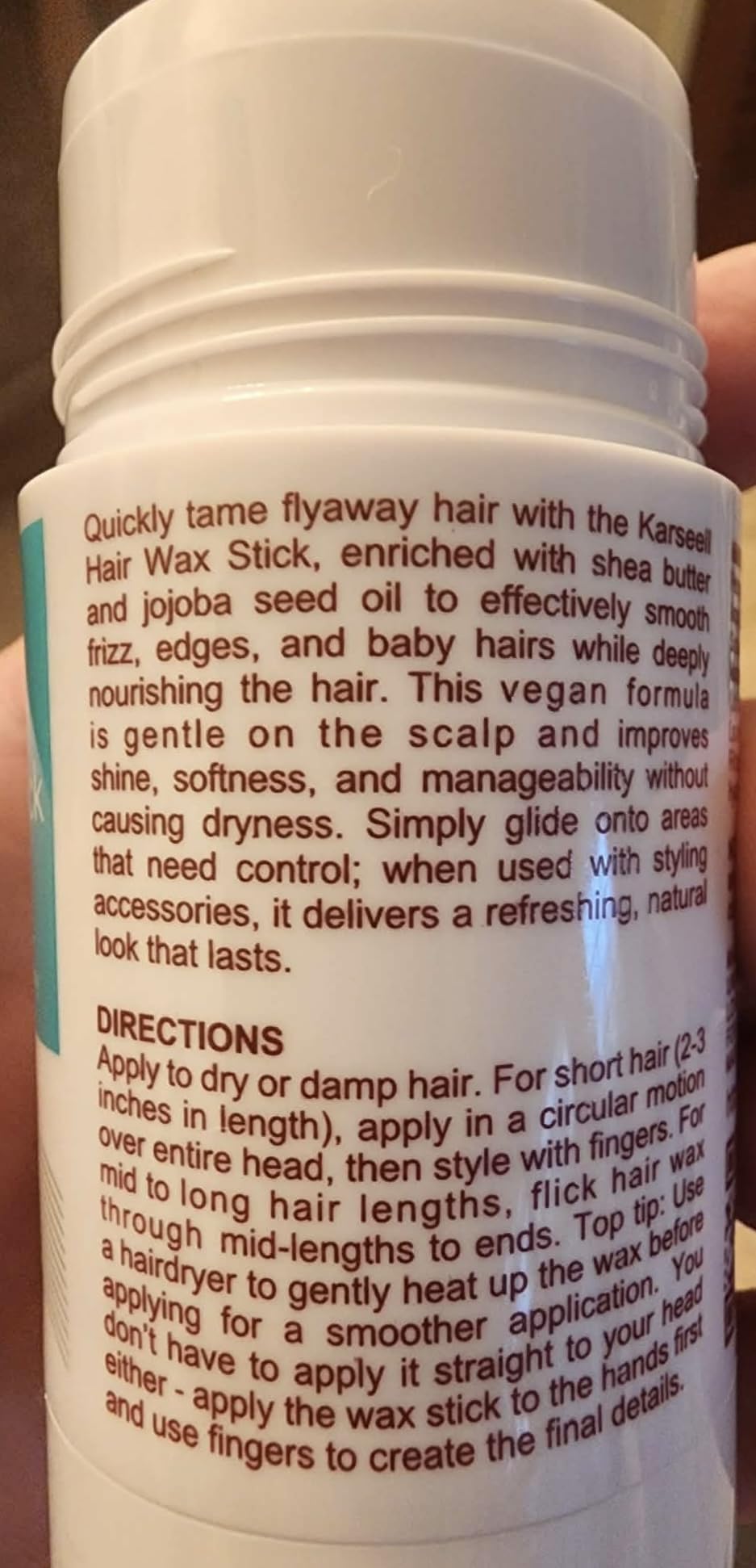 Karseell Hair Wax Stick, Hair-Styling Waxes, Long-Lasting Matte Finish for Hair Flyaway Control and Styling Pomade 50g