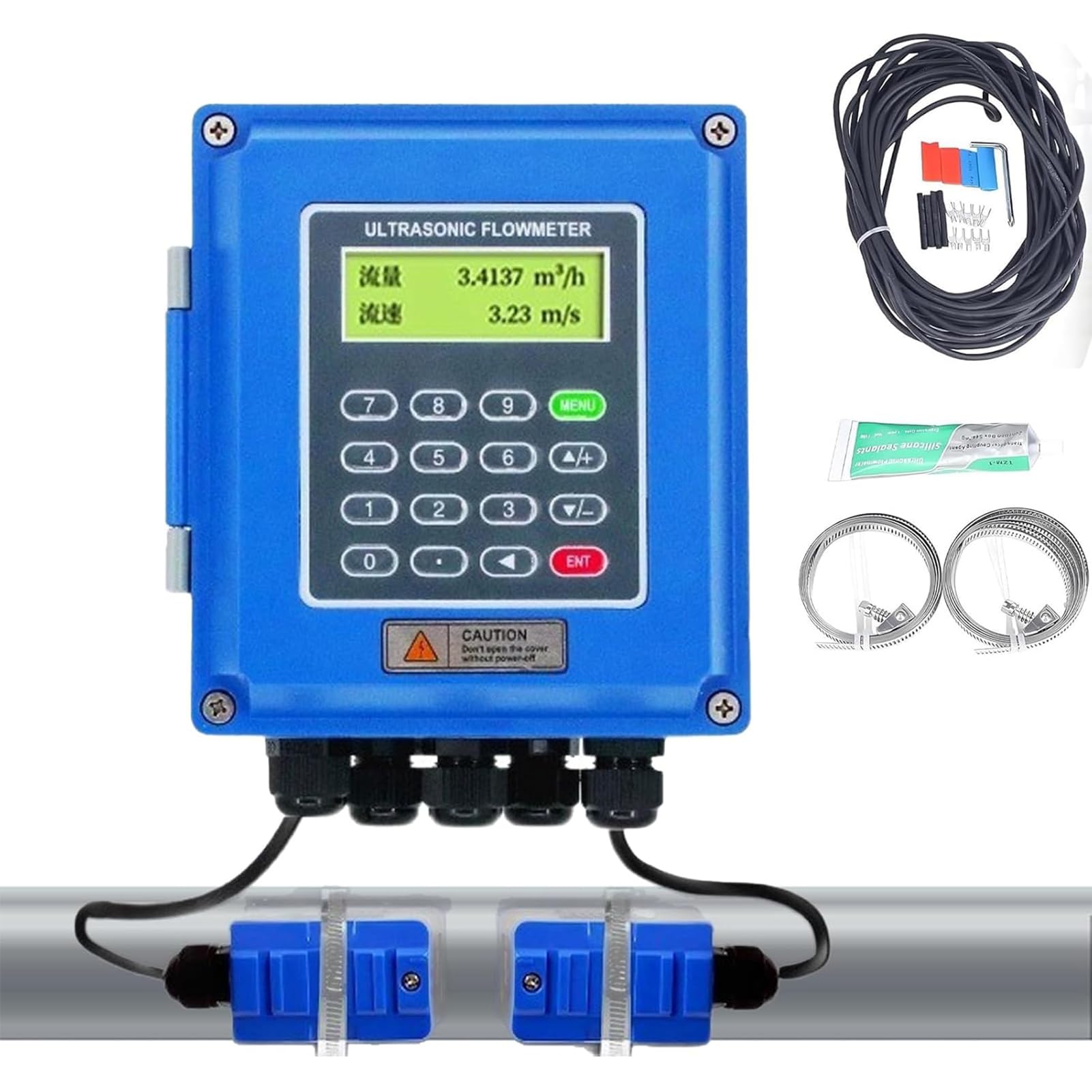 Water flow meter débitmètre ultrasonique pour tuyaux industriels DN15-6000