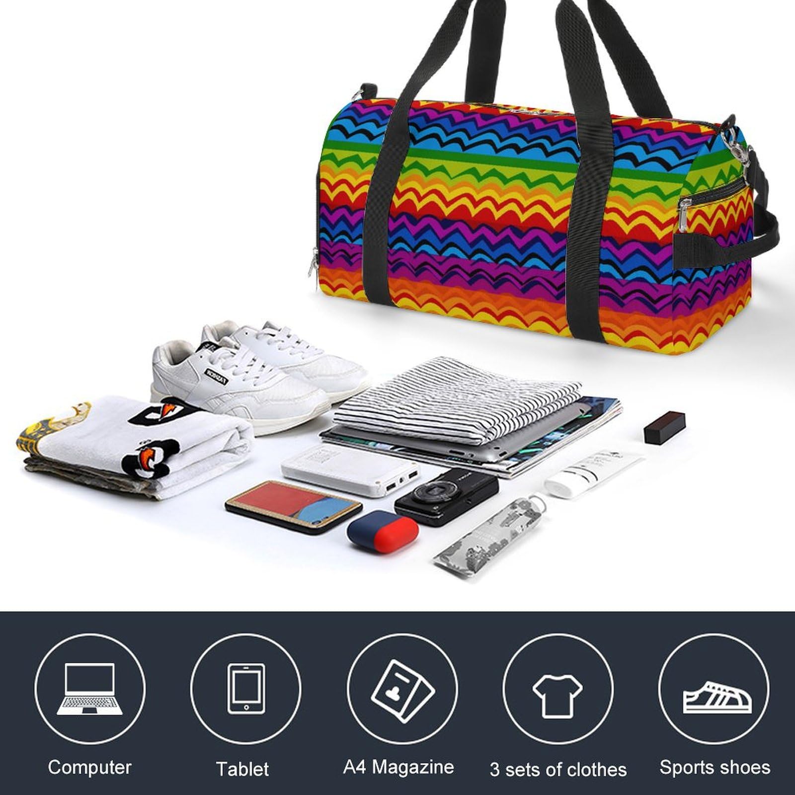 Turnbeutel Gay Pride Regenbogen Muster Turnbeutel für Damen Herren Rucksack Turnbeutel mit Schuhfach Wiederverwendbar Turnbeutel Mini Turnbeutel Gay Pride Regenbogen Muster One Size, Gay Pride
