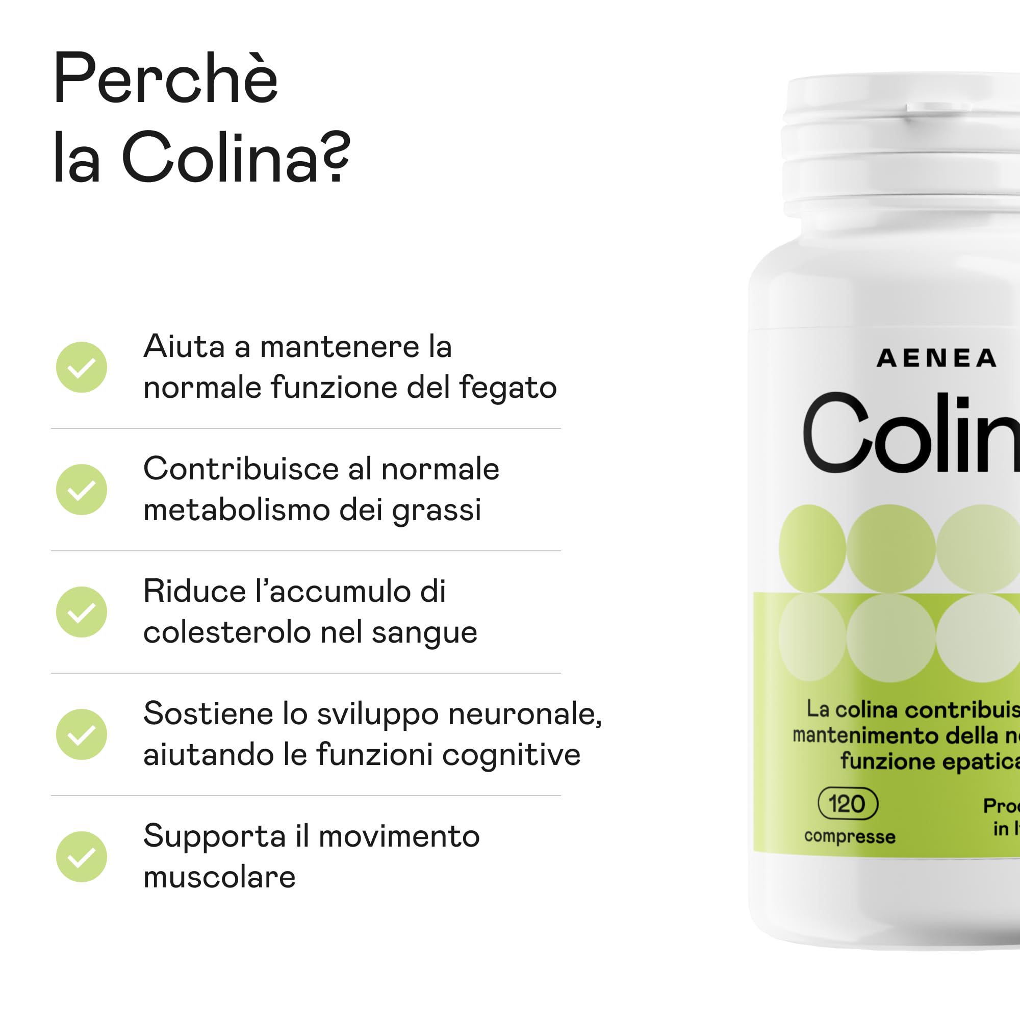 Choline Complément 120 cps Haute Dosage - 1200 mg Choline Bitartrate purifie le foie pour fonction hépatique et métabolisme des graisses, action purifiante, désintoxication, fourniture 4 mois Made in