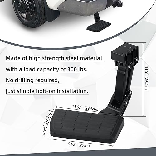 Miniatura 3 de 75328-01A - Escalón para cama trasera de camión compatible con Ford F150 (2021-2023) (excluye escape doble), parachoques retráctil, escalón de pie
