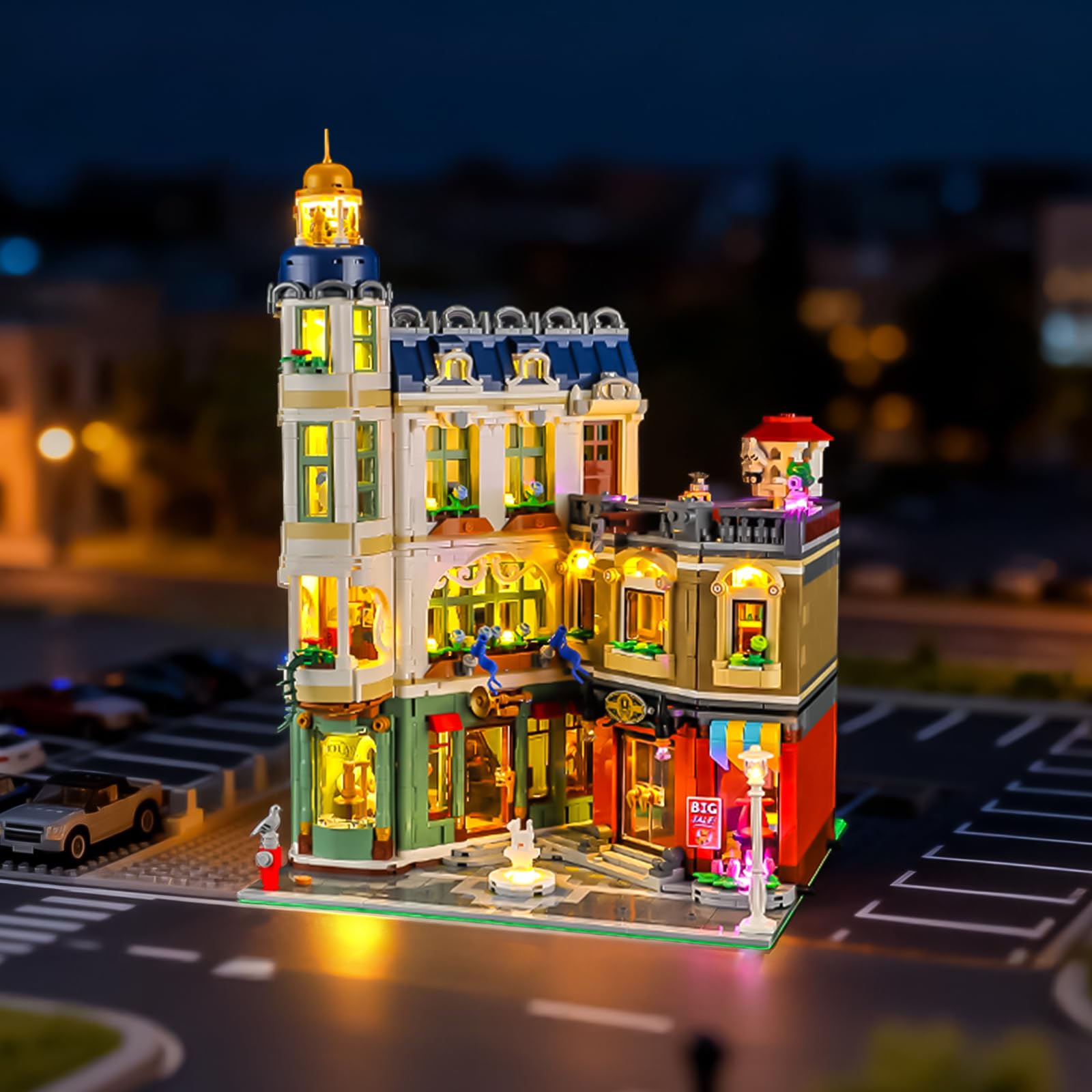 BRIKSMAX Oświetlenie LED do Lego Icons ulicy handlowej 11371, kompatybilny zestaw świateł do klocków – bez zestawu Lego, dekoracyjne światło premium do modelarstwa, dekoracja domu, prezent dla