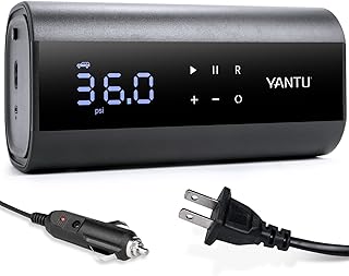 YANTU Tire Inflator Air Compressor,Wired Electric Air Pump for Car Tires,12V 150PSI Portable Air Compressor Tire Inflator,Dual Cylinder,Car Tire Inflator with 8.3In LED Pressure Gauge for All Vehicle