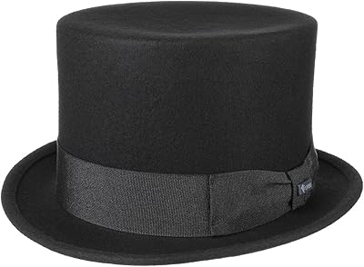 Lipodo Wool Felt Top Hat Women/Men Black 7 1/4-7 3/8
