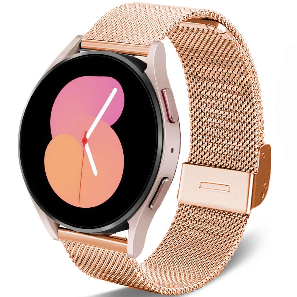 DEALELECompatible with Samsung Galaxy Watch 7 / FE / 6/6 Classic / 5/5 Pro / 4/4 Classic / 3 41mm / Huawei GT3 / GT2 42mm, 20mm Stainless Steel Metal Mesh Replacement Strap for Women Men