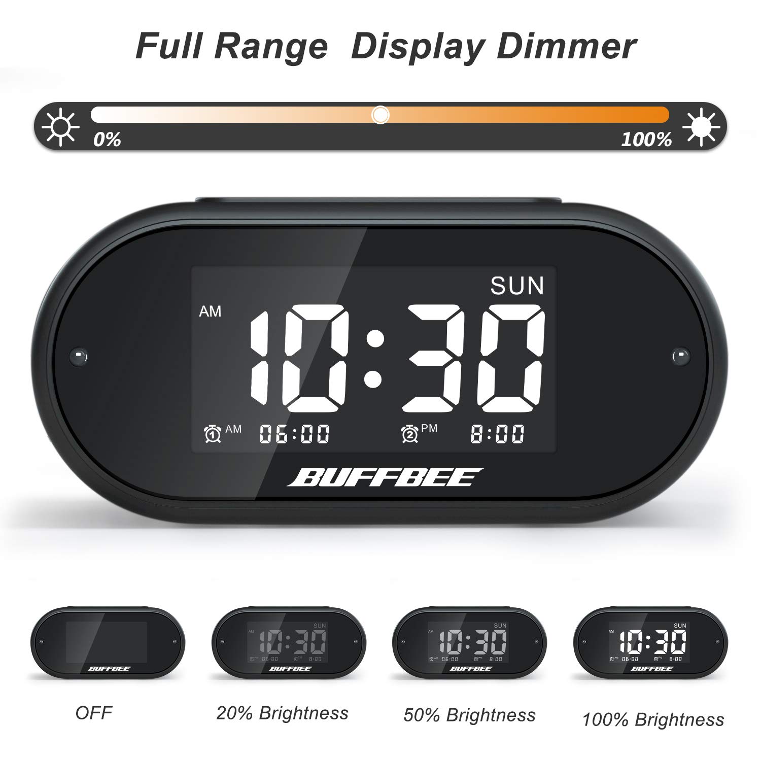 BUFFBEE Super Loud Alarm Clock for Heavy Sleepers with Bed Shaker