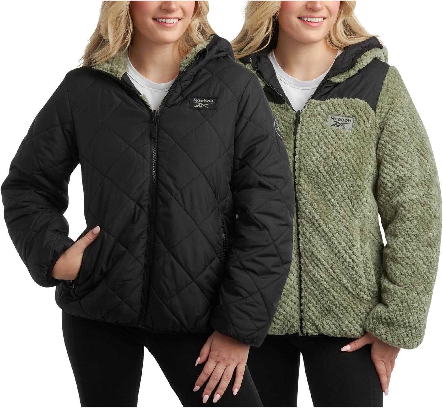 Reebok Women’s Puffer Jacket – Quilted Puffer Reversible to Faux Fleece Jacket – Insulated Winter Jackets for Women (S-XL) Reebok Women’s Puffer Jacket – Quilted Puffer Reversible to Faux Fleece Jacket – Insulated Winter Jackets for Women (S-XL)