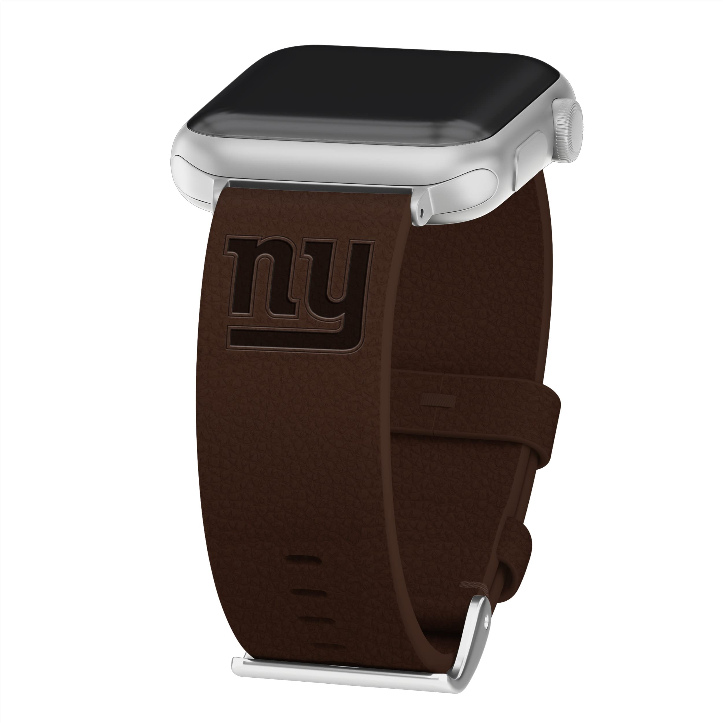 Game Time New York Giants Leather Watch Band Compatible with Apple Watch (38/40/41mm Chesnut Brown Short)