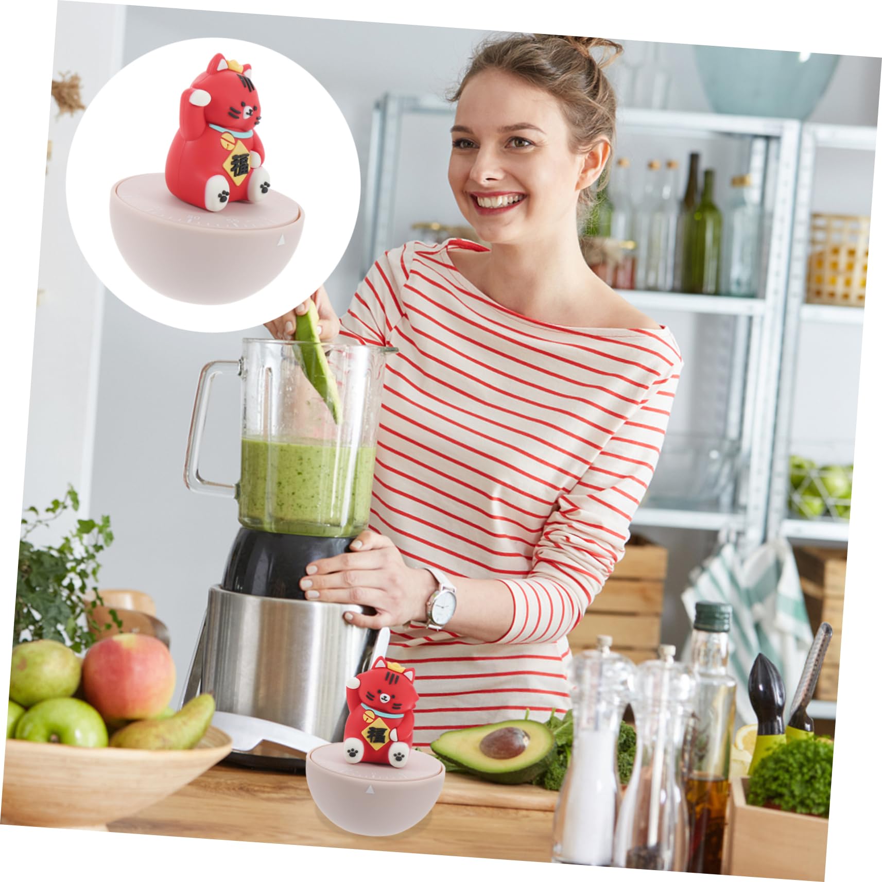TOPBATHY Timer Da Cucina Meccanico Con Design A Forma Di Gatto 2 Pezzi Per Bambini in Età Prescolare Con Conto Alla Rovescia Di 60 Minuti Batteria Richiesta