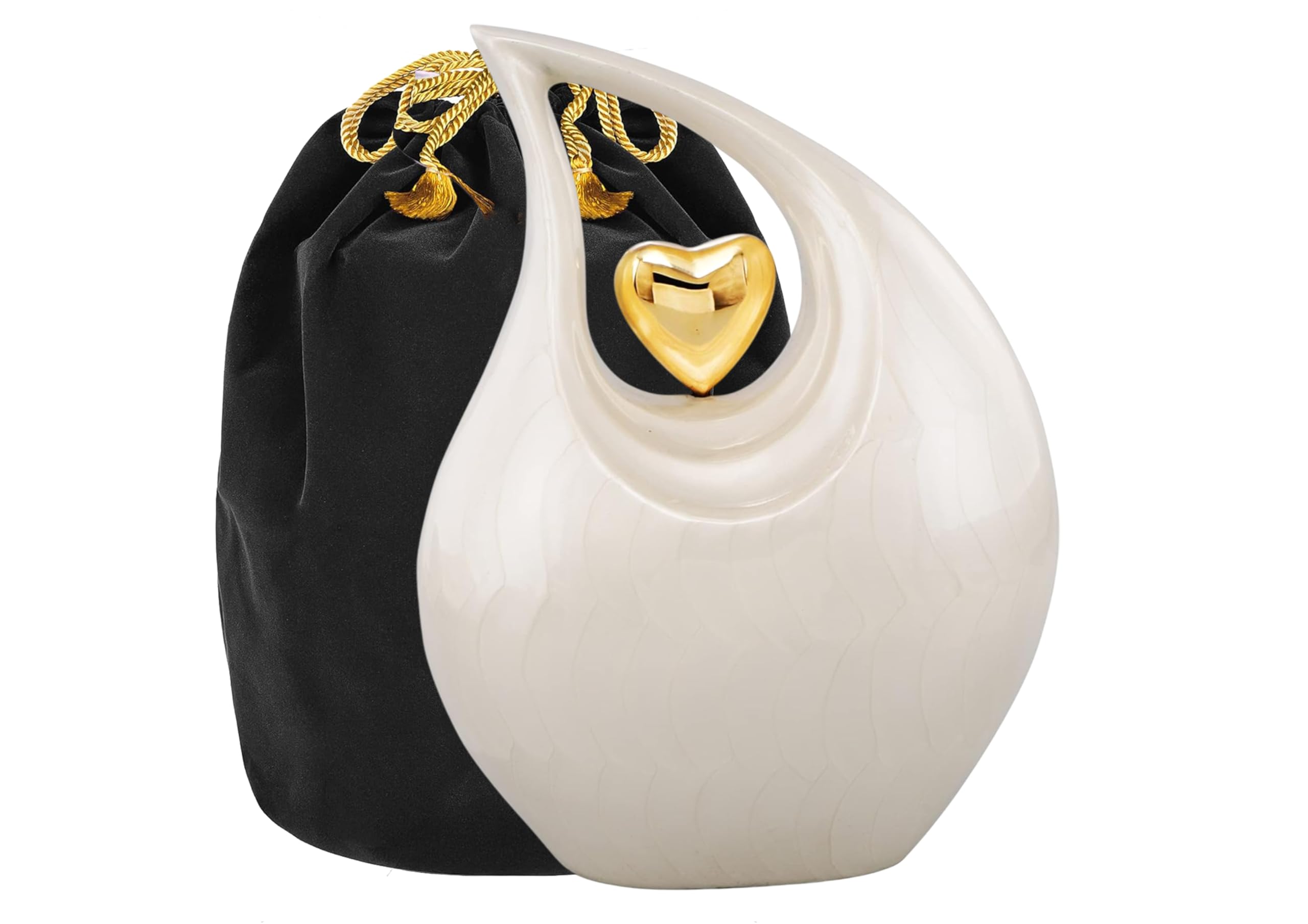 Photo 1 of Urns of Dignity Heart of Love Cremation Urn for Human Ashes – Large Adult Funeral Urn, Metal Burial Urn, Decorative Memorial Urn for Ashes of Loved One (Non-Customize, Adult)