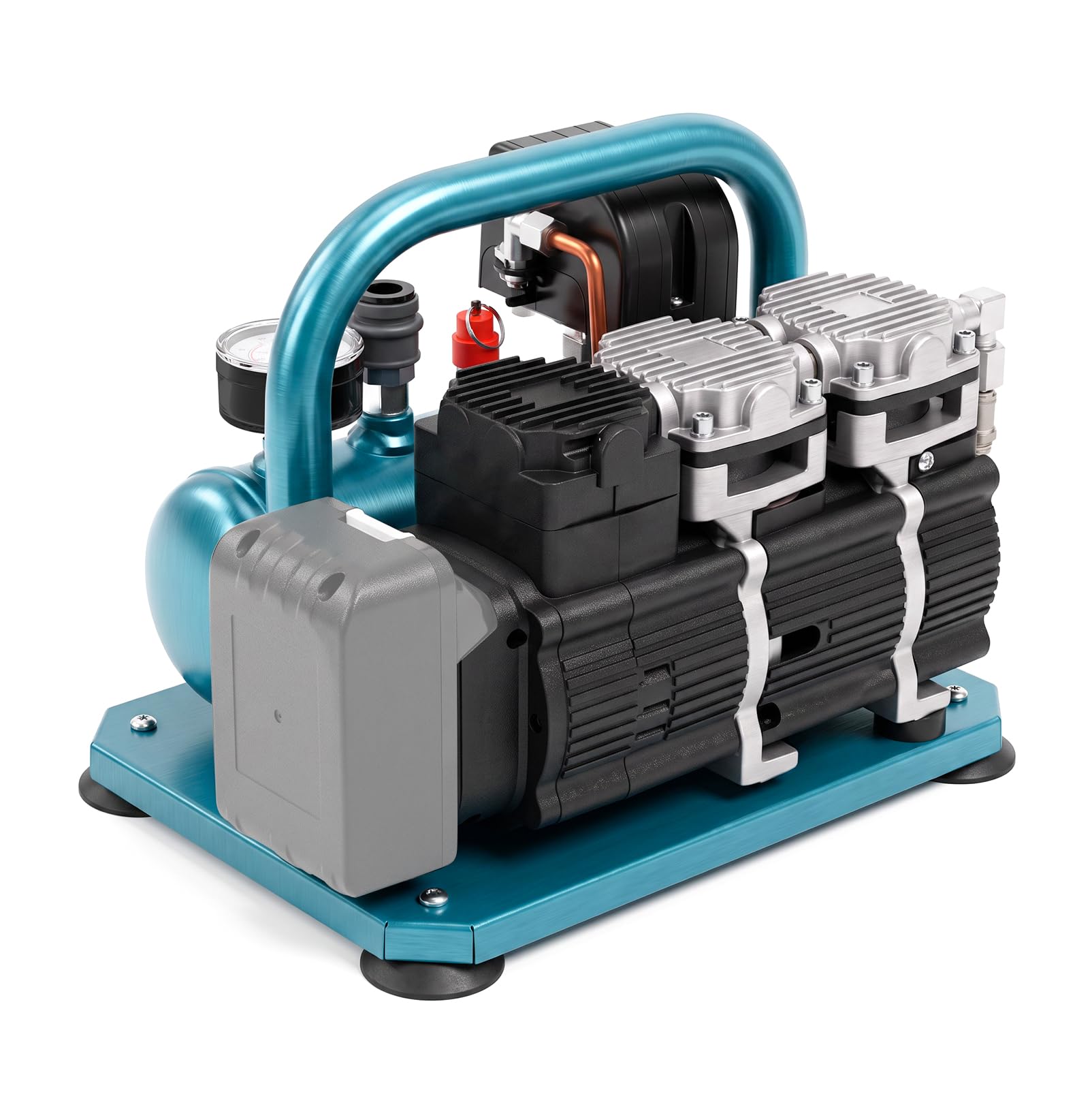 Compressore ad aria compressa a batteria, compatibile con batteria Makita | Compressore d'aria portatile silenzioso da 3 l, 8 bar, senza olio, pressione massima, capacità bombola di gas