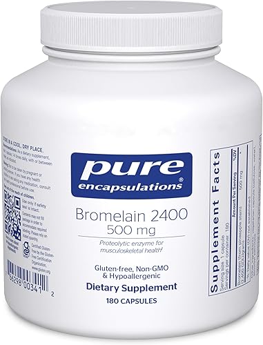 Pure Encapsulations Bromelina 2400 Suplemento de 500 mg para apoyo inmunológico y digestivo, enzimas, articulaciones, recuperación muscular y salud