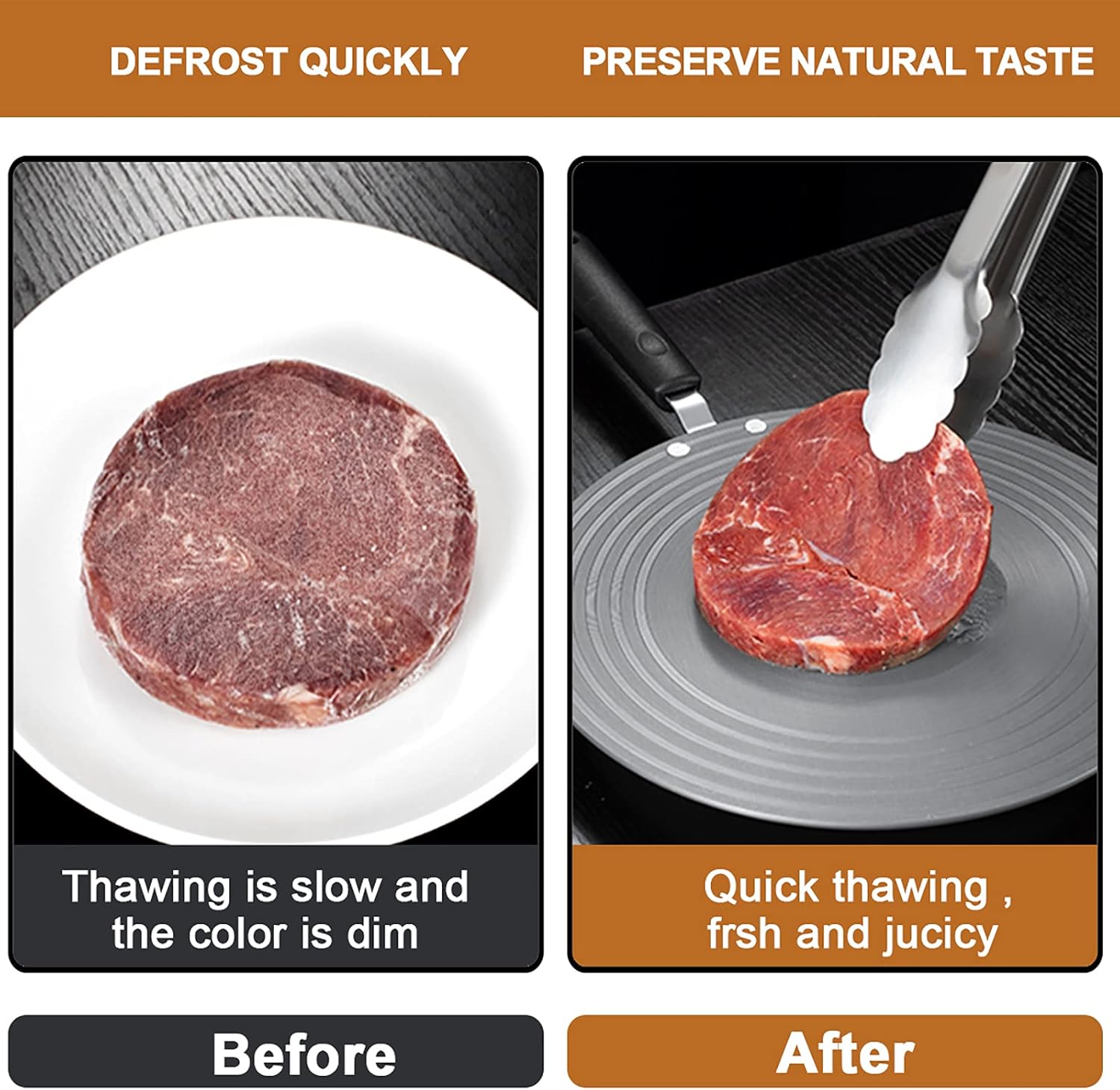 Heat Diffuser For Gas Stovetop, Fast Defrosting Tray, Cookware Accessories, Thawing Plate for Defrosting of Frozen Meat, Upgrade Pot Protection and Anti-Scalding Handle, AHOUGER (9.4in): Home & Kitchen
