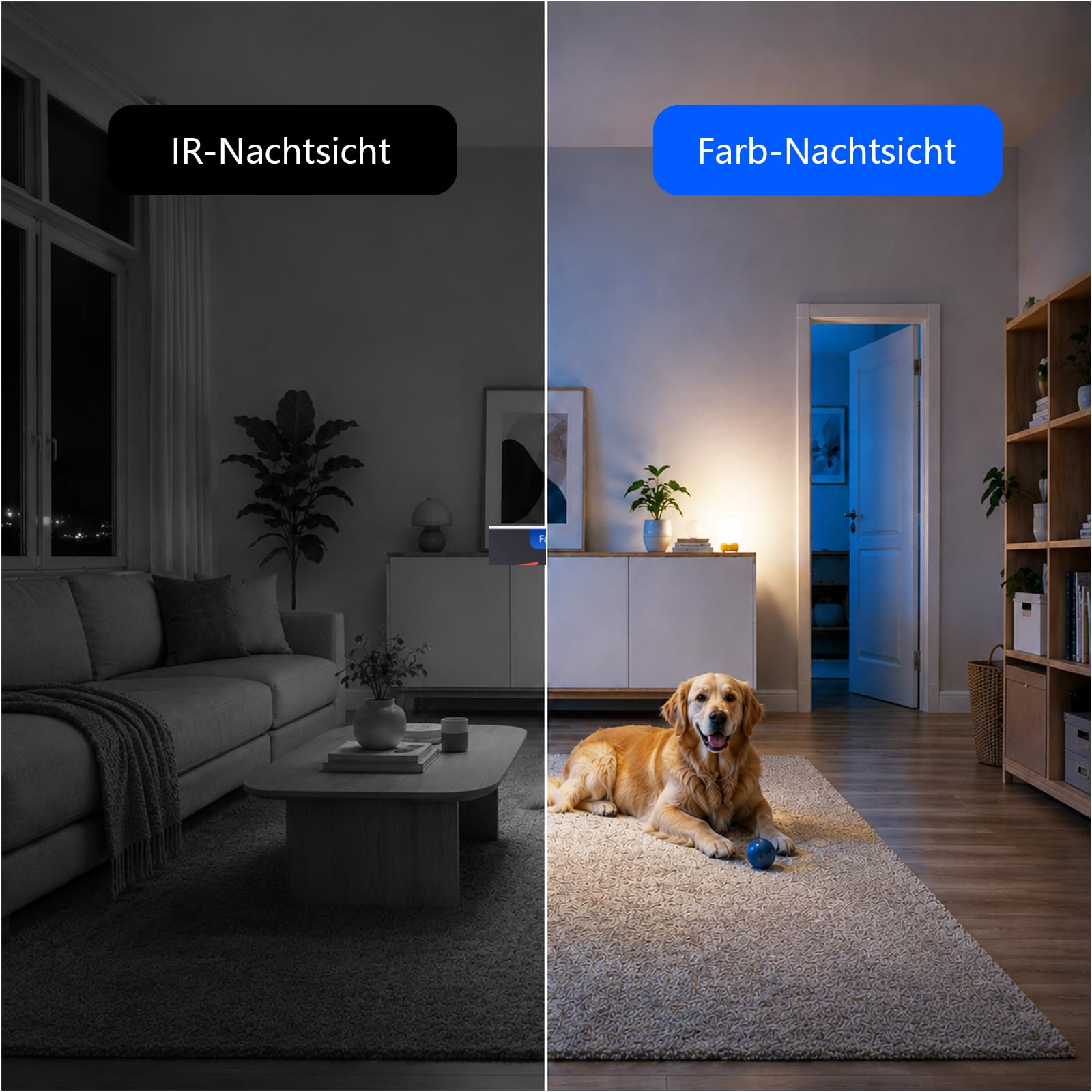 Telecamera di sorveglianza WiFi 5G per interni, FHD 1080P, per interni e interni, con persone/neonati/animali domestici, tracking automatico, 3 visioni notturne, audio bidirezionale