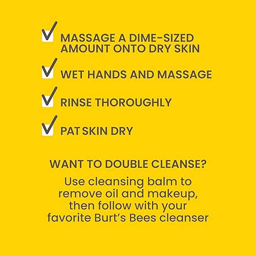 Miniatura 5 de Burt's Bees Bálsamo limpiador facial de miel fermentada, con mezcla prebiótica y postbiótica, contiene miel fermentada y té verde, cuidado de la