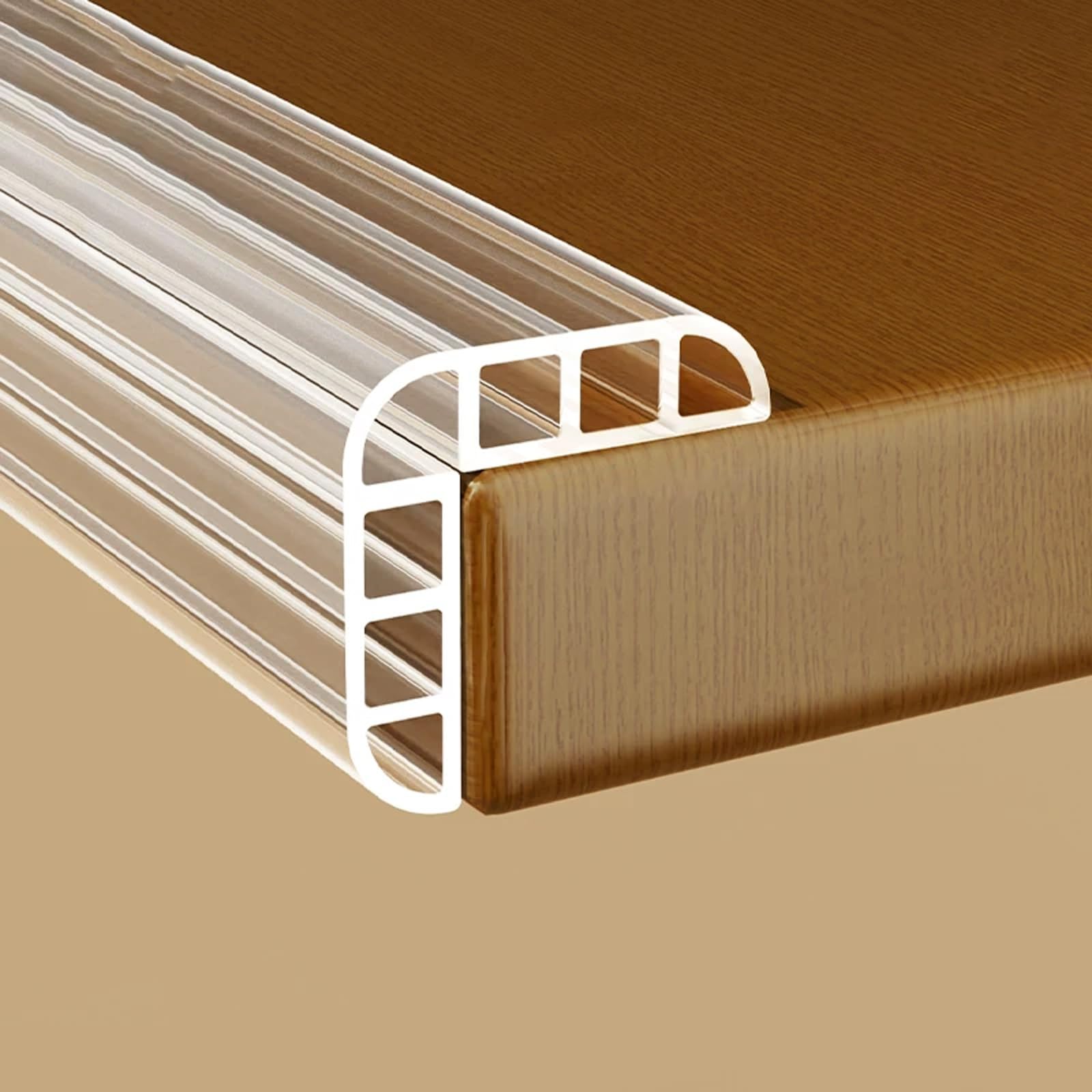 Möbel-Eckenschutz, L-förmige Eckkantenschutzstreifen, PVC, transparent, selbstklebend, for Schreibtische, Schränke, 2–6 m(Width 1m/0.5in,6m/19.7ft)
