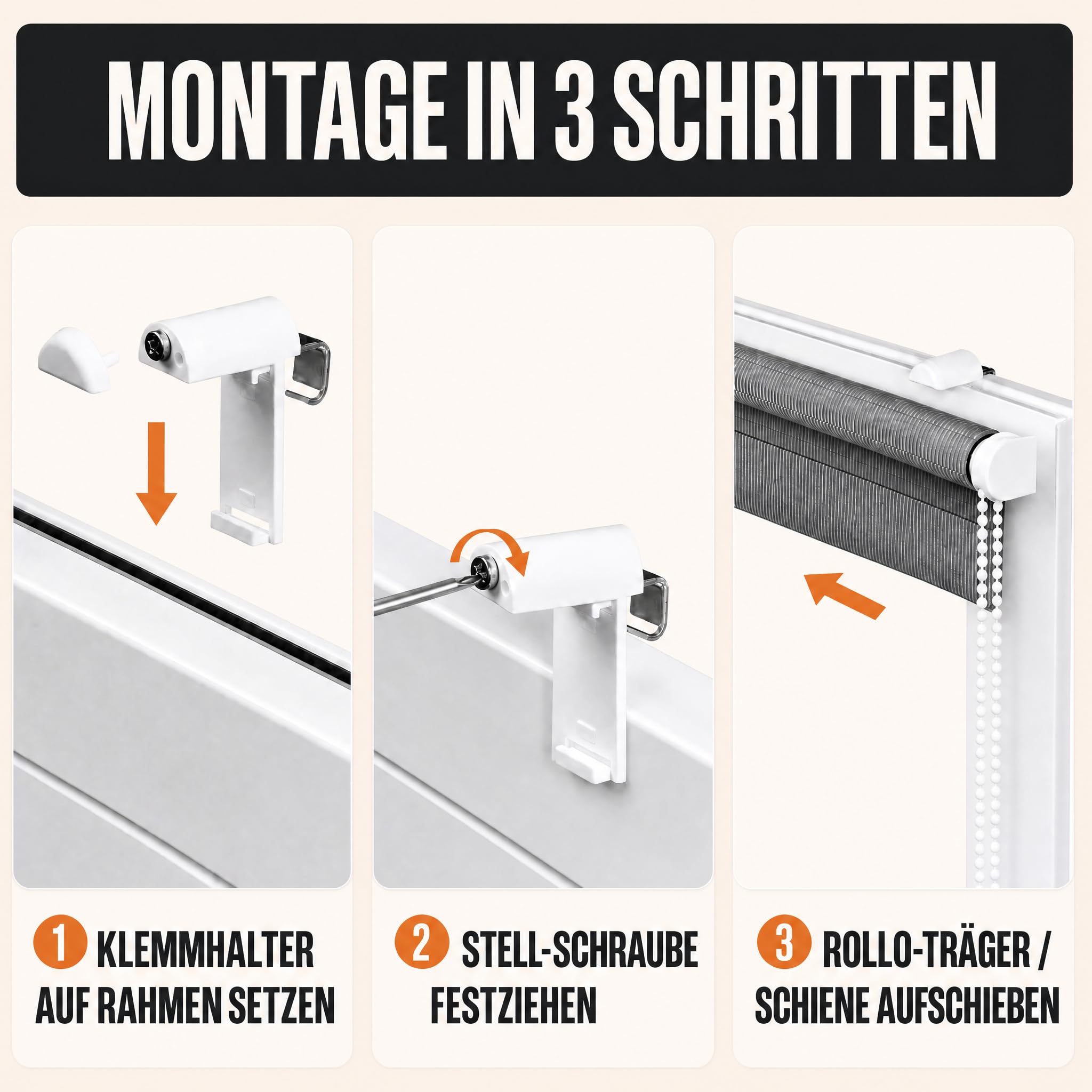 Support Serrage Court avec Support métallique, pour Store Enrouleur Klemmfix/Double/Duo, sans perçage pour Le Serrage, 10 pièces, comme Accessoire Suspension, Fixation sur la fenêtre en PVC