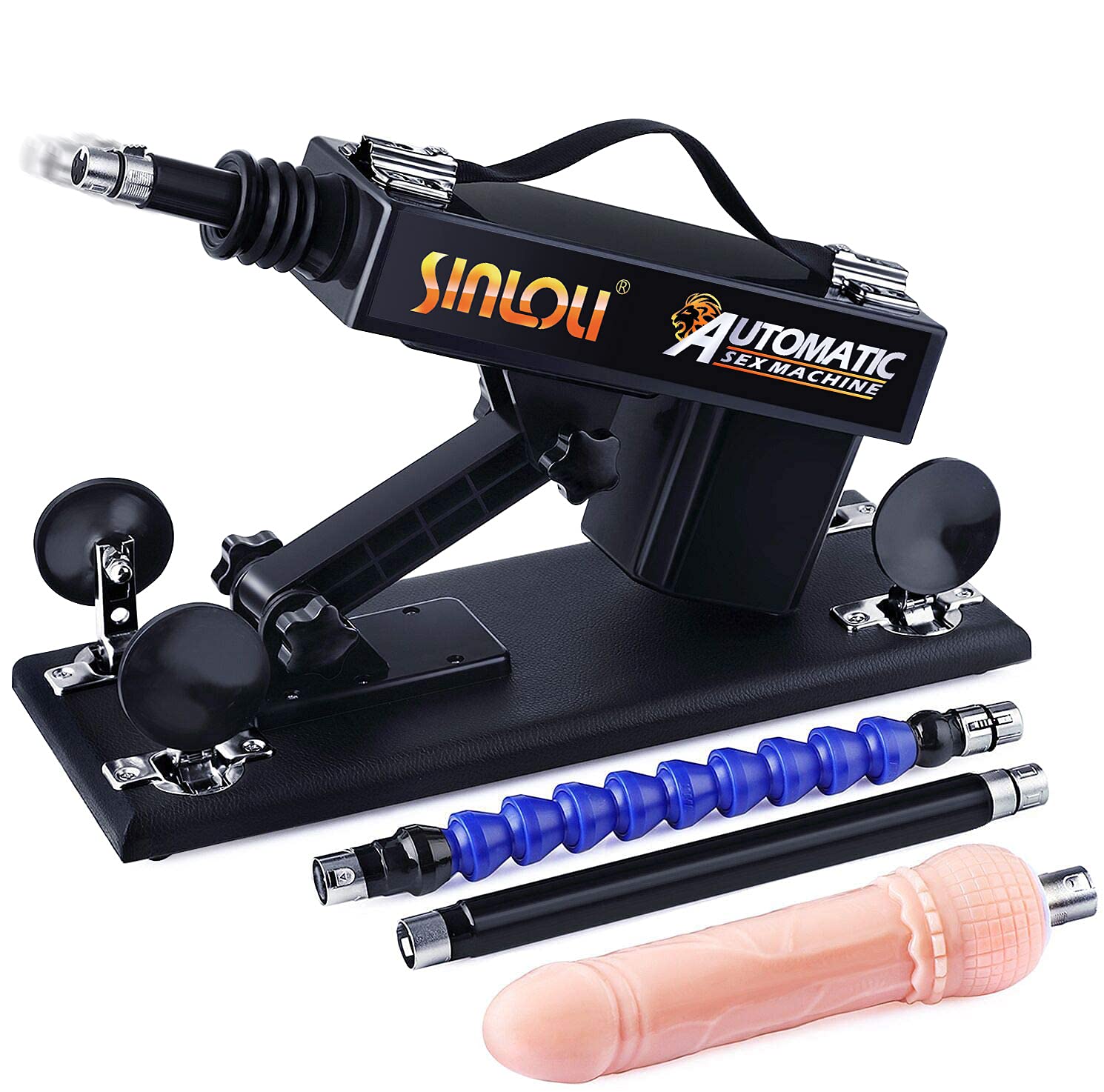 Sinloli Sex Machine Love Machine avec connecteur 3XLR, Dildo Machine avec 2 rallonges et gode réaliste pour hommes ou femmes