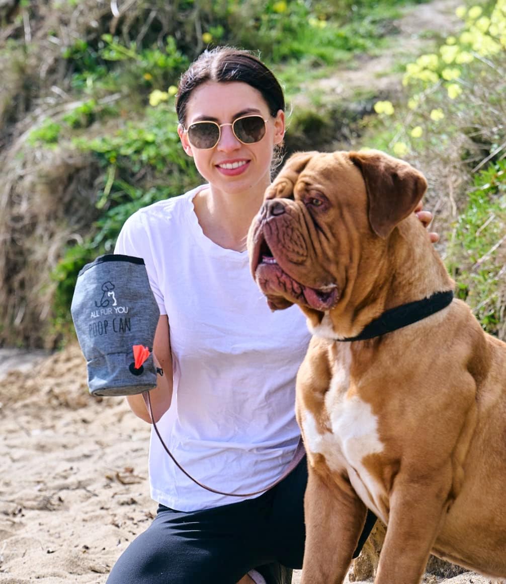 All Fur You Poop Can - Waterproof Dog Waste Bag Dispenser Attaches to Leash, Great for Hiking, Walking & Camping