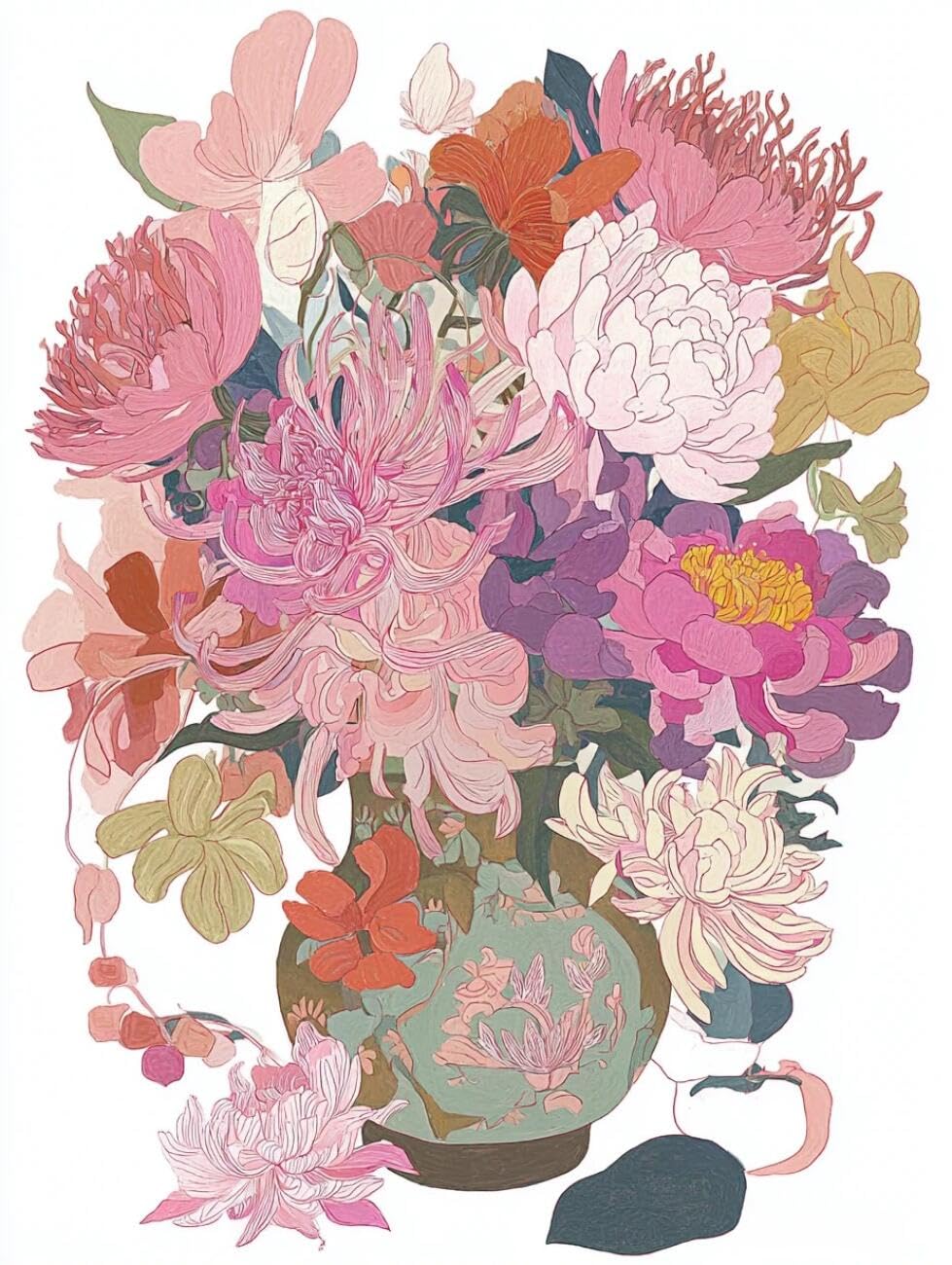 Rqwybcaxn Embroidery Beads Kit Fantasy Flowers 40x50cm