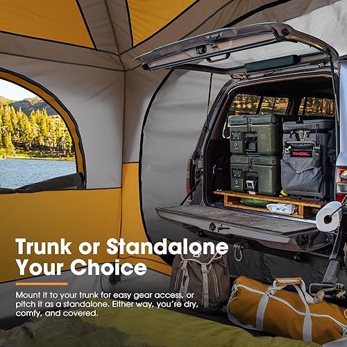 Miniatura 2 de SanHima - Tienda de campaña SUV para camping con lluvia, diseño de 2 puertas, impermeable, PU3000 mm, doble capa, para camioneta Jeep CUV modelo Y,