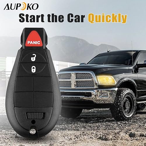 Miniatura 2 de Aupoko GQ4-53T Llavero remoto de entrada sin llave, 3 botones Smart Key 56046953,56046953AE, 56046953AC,56046953AG, compatible con Dodge Ram 1500