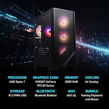 Amazon.com: MSI Codex Z2 Gaming Desktop: AMD R7-8700F, GeForce RTX 5070, 32GB DDR5, 2TB m.2 NVMe SSD, USB Type-C, VR-Ready, Windows 11 Home : A8NVP-436US : Electronics