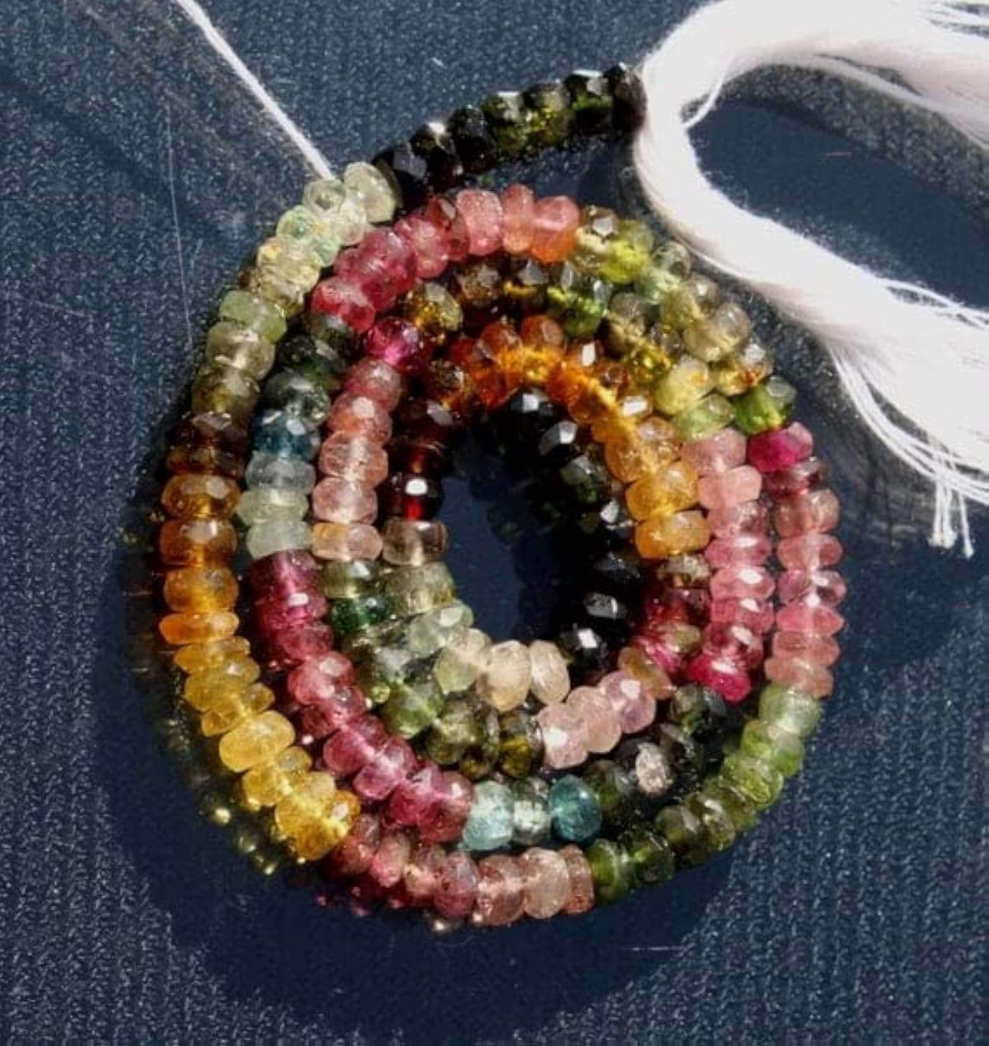 Perles en tourmaline pastèque naturelle facettée 3mm pour réparer et enfiler vos colliers
