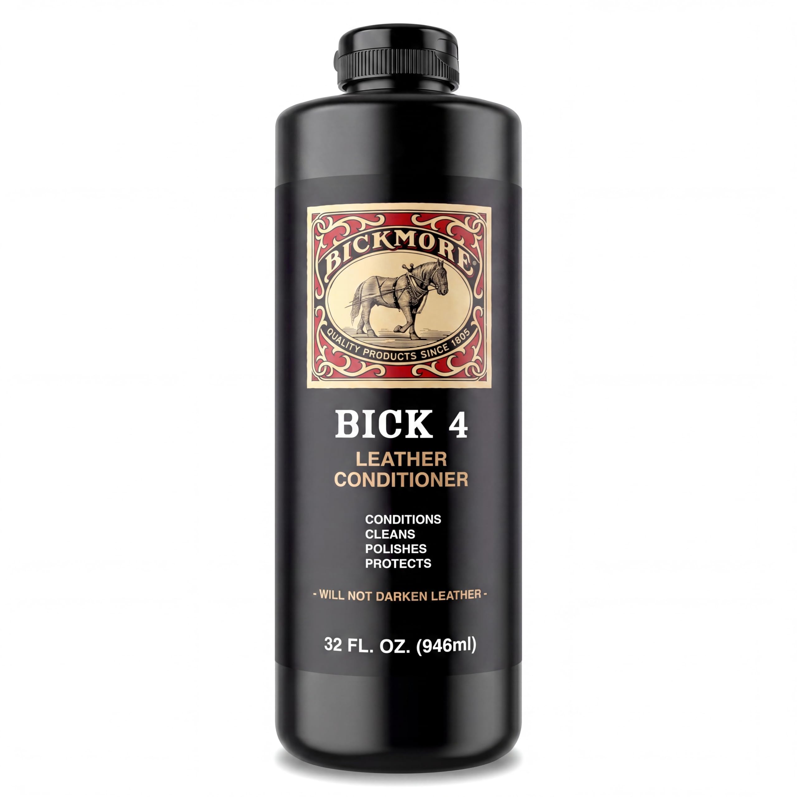 Bick 4 Leather Conditioner &amp; Cleaner, Won't Darken Boots, Couch, Bags 32 oz