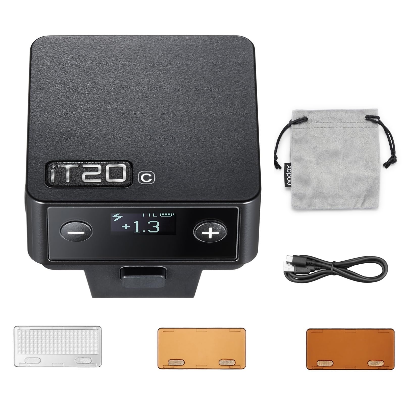 GODOX iT20C TTL Speedlite 700 Flash à pleine puissance 1,5 s Temps de recharge 1/8000s HSS Flash avec diffuseurs magnétiques et filtres de couleur pour appareils photo Canon (noir)