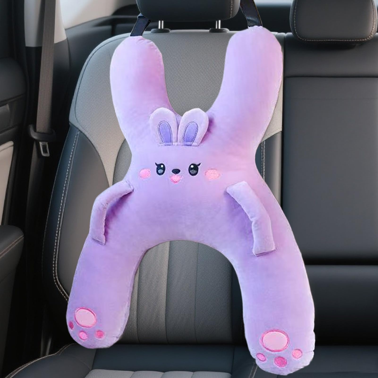 Cuscino da viaggio per auto per bambini, cuscino ergonomico per il collo, supporto per la testa avvolgente, traspirante, morbido comfort, design regolabile per viaggi su strada, vacanze, accessorio