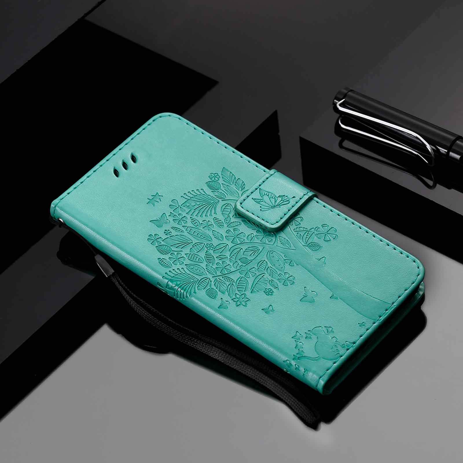 PEIYE Cover Pelle per Xiaomi Redmi 9AT / Redmi 9A, Portafoglio PU Pelle Slot Schede, Custodia Cavalletto Stile Libro Chiusura Magnetica, Flip Case -Verde