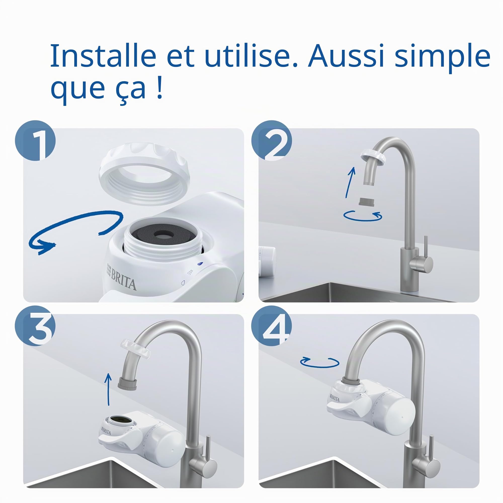 BRITA ON TAP V Système de filtre à eau avec cartouche réduit microparticules PFAS métaux substances goût