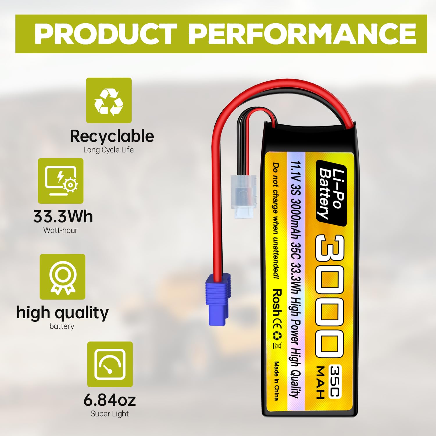 リポバッテリー 3000mAh 30C 3個セット Amazon | 3Sリポバッテリー11.1V 3000mAh 35C EC3プラグ付き USB充電