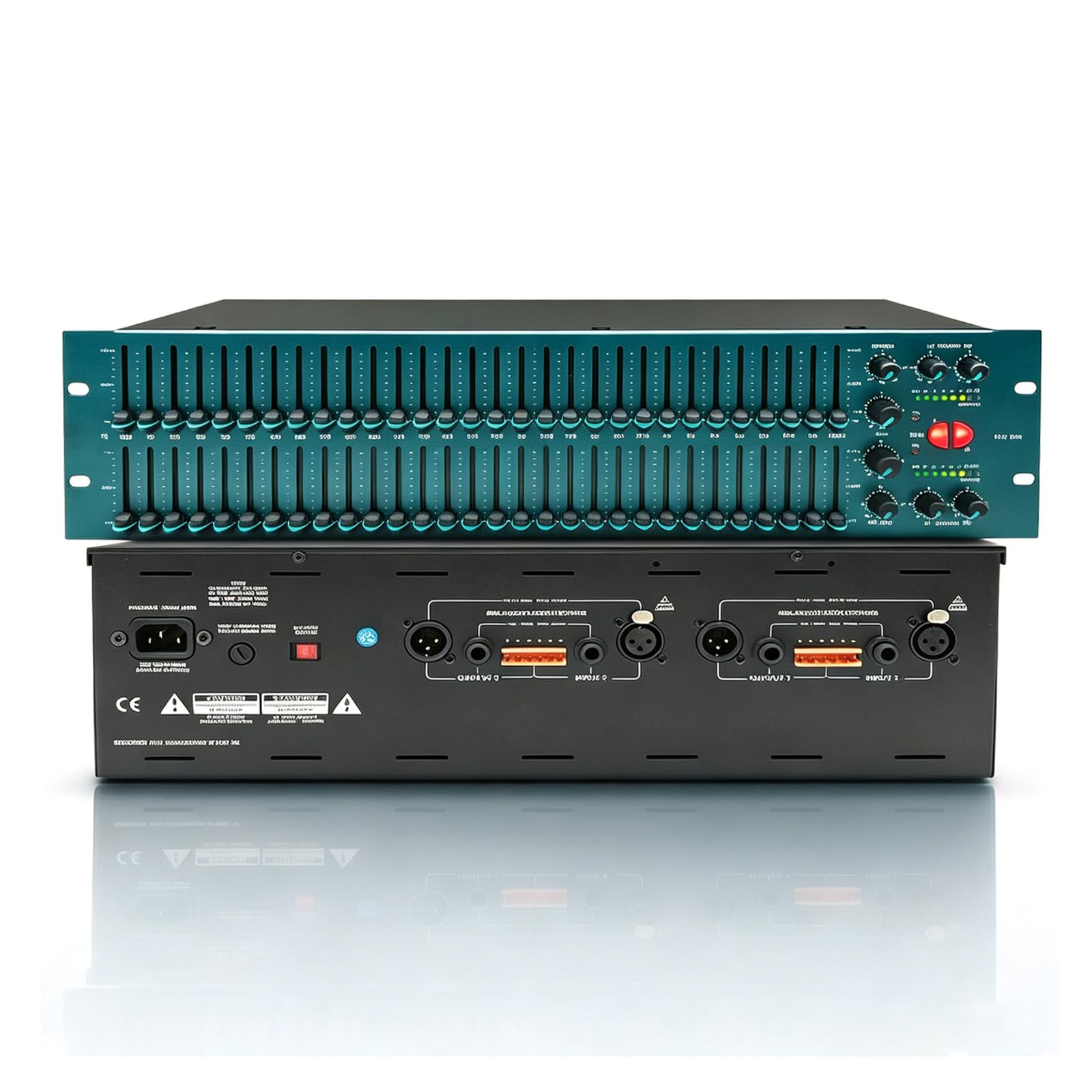 Ecualizador De Audio Profesional De Doble Canal, Ecualizador Gráfico De 2x30 Bandas, Ecualizador Gráfico Estéreo De 2 Canales con Filtro De Paso Alto, para Escenarios, Karaokes Y Sistemas De